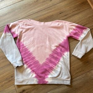 Oversized boatneck sweatshirt tie dye